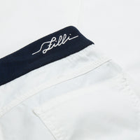 Ribbed silk blend trousers - White & Blue