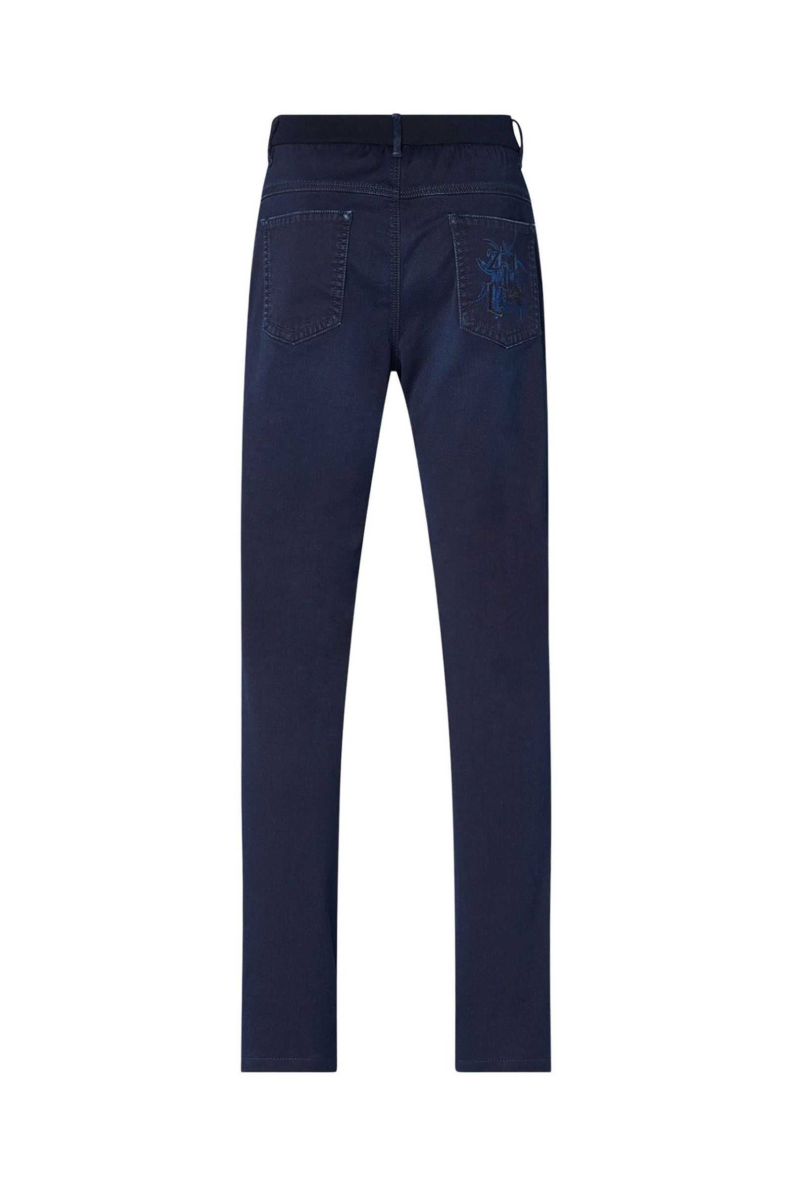 Jean à broderie sur poche - Bleu