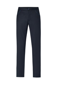 Pantalon à taille côtelée en laine - Bleu