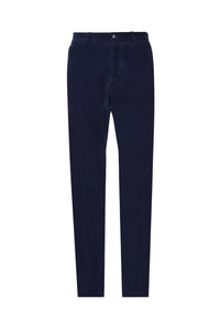 Pantalon à texture côtelée en velours - Bleu