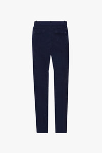 Pantalon à texture côtelée en velours - Bleu