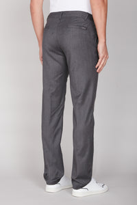 Pantalon à motif chevrons en laine - Gris