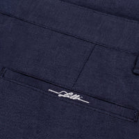 Pantalon droit chiné en lin - Bleu