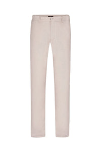 Pantalon droit texturé en lin - Beige