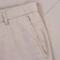 Pantalon droit texturé en lin - Beige