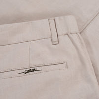 Pantalon droit texturé en lin - Beige