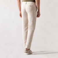 Straight-leg trousers with linen texture - Green