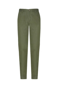 Straight-leg trousers with linen texture - Green