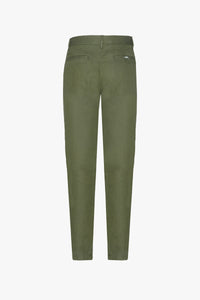 Straight-leg trousers with linen texture - Green