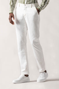 Belted chino trousers - White