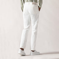 Belted chino trousers - White