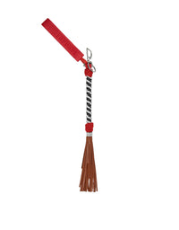 Porte-clés unisexe avec cordes et pompon en cuir - Rosso Dino
