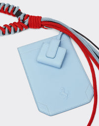 Étui pour téléphone et écouteurs unisexe en cuir - Azzurro