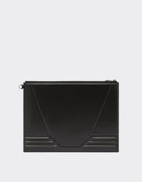 Pochette unisexe avec Cheval cabré en cuir - Nero