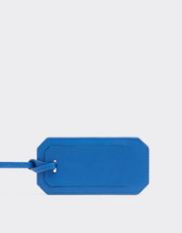 Étiquette de bagage unisexe avec logo Ferrari en cuir - Blu Klein