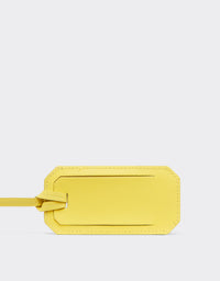 Étiquette de bagage unisexe avec logo Ferrari en cuir - Giallo Modena