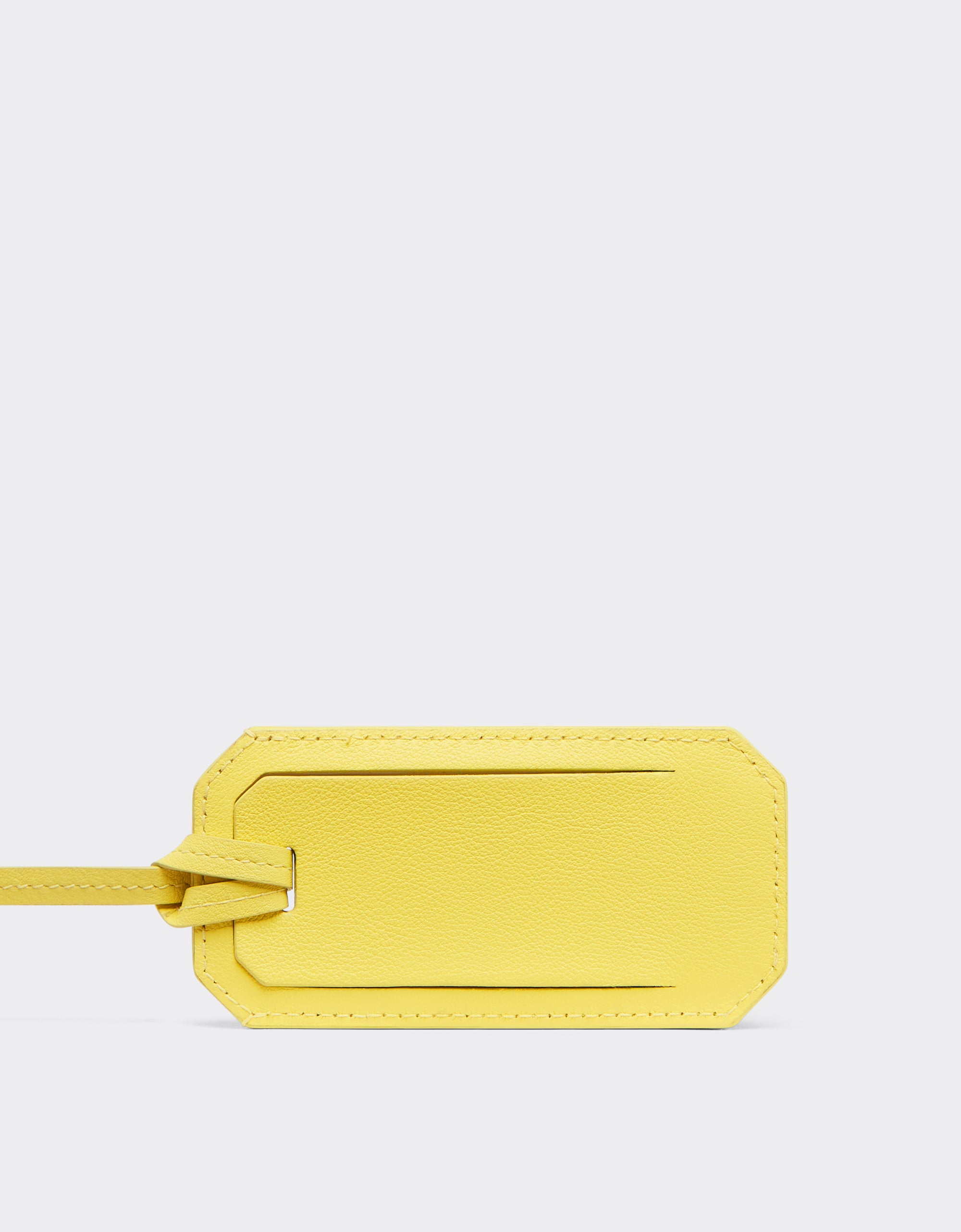 Étiquette de bagage unisexe avec logo Ferrari en cuir - Giallo Modena