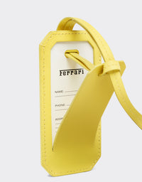 Étiquette de bagage unisexe avec logo Ferrari en cuir - Giallo Modena