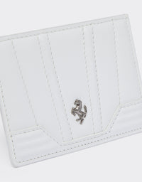 Porte-cartes unisexe avec Cheval cabré en cuir - Bianco