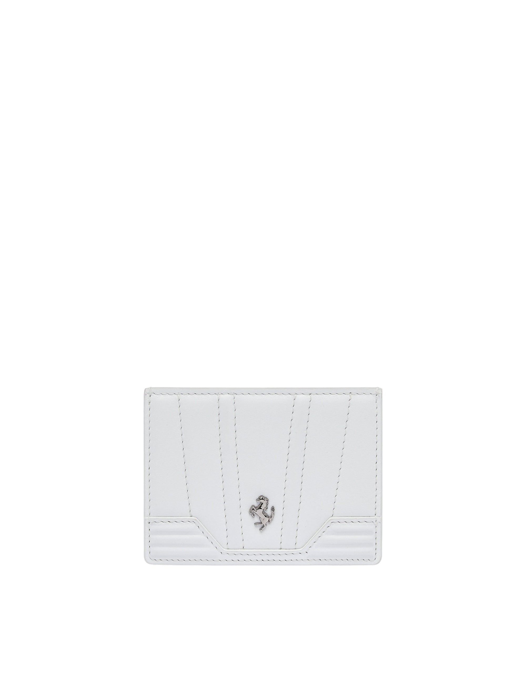 Porte-cartes unisexe avec Cheval cabré en cuir - Bianco