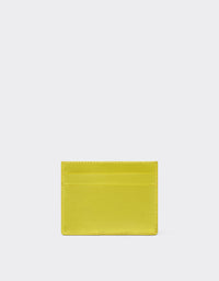 Porte-cartes unisexe avec Cheval cabré en cuir lamé - Blazing Yellow