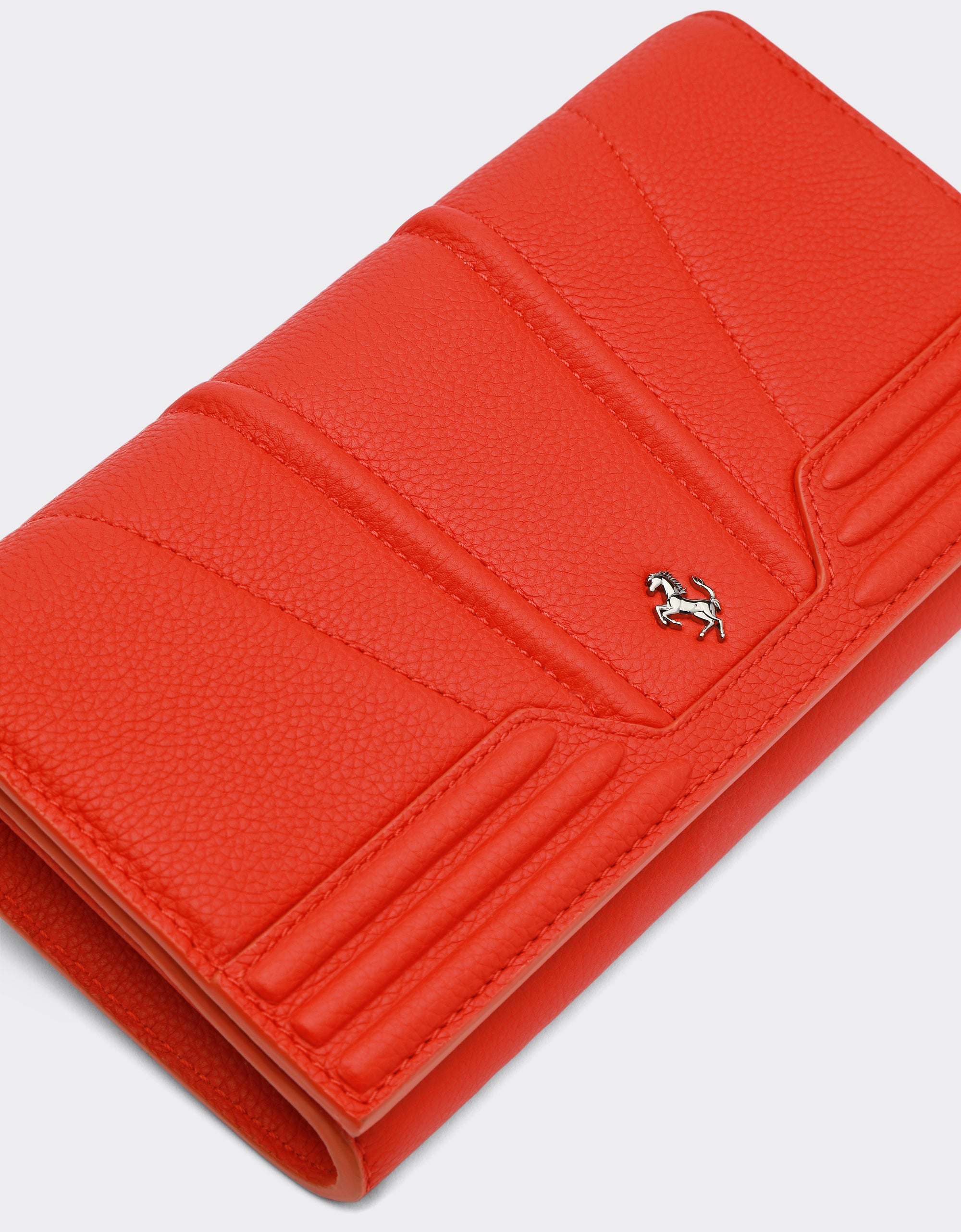 Portefeuille unisexe avec Cheval cabré en cuir - Rosso Dino