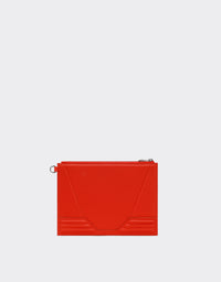 Pochette unisexe avec Cheval cabré en cuir - Rosso Dino