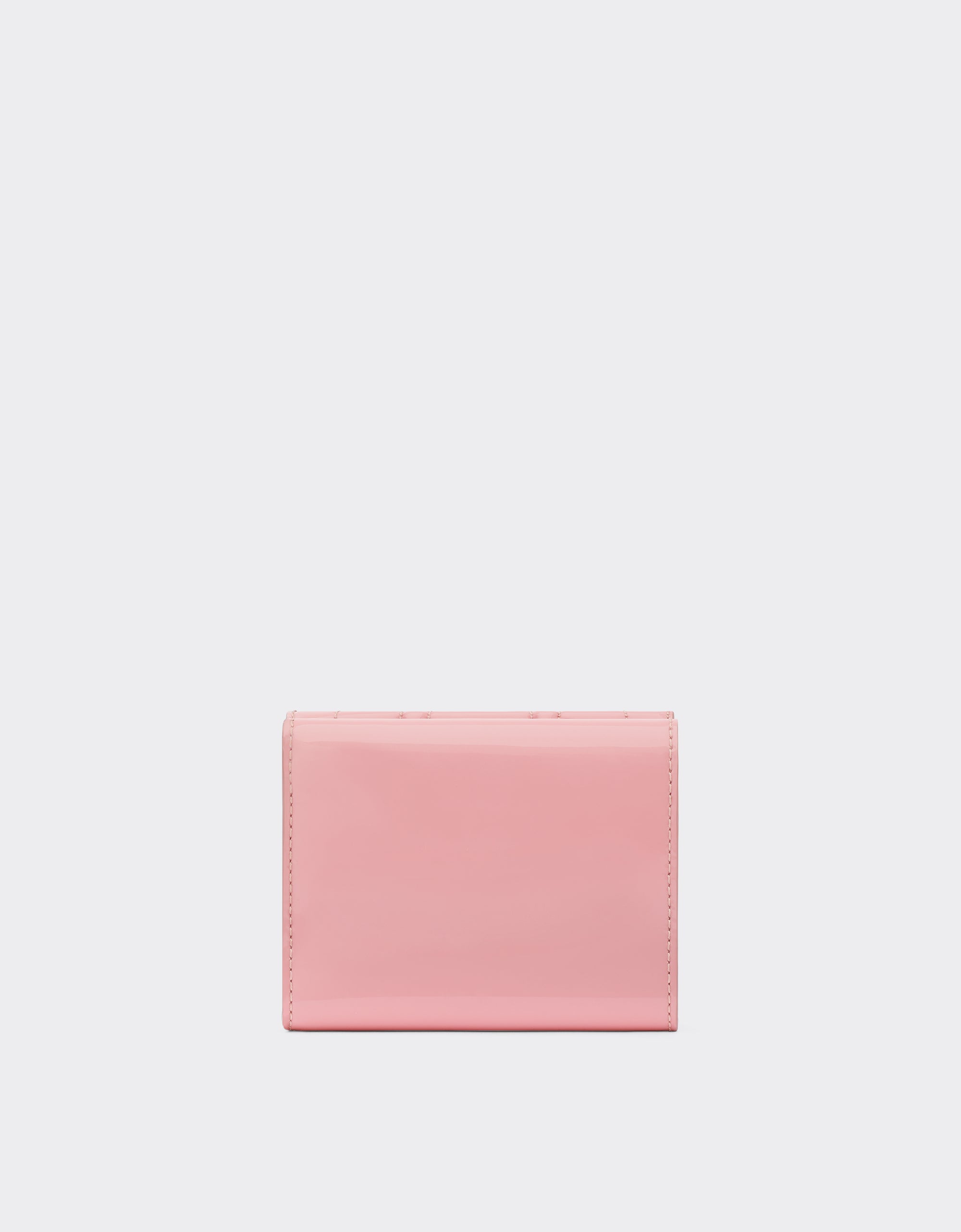 Portefeuille unisexe avec Cheval cabré en cuir verni - Rosa
