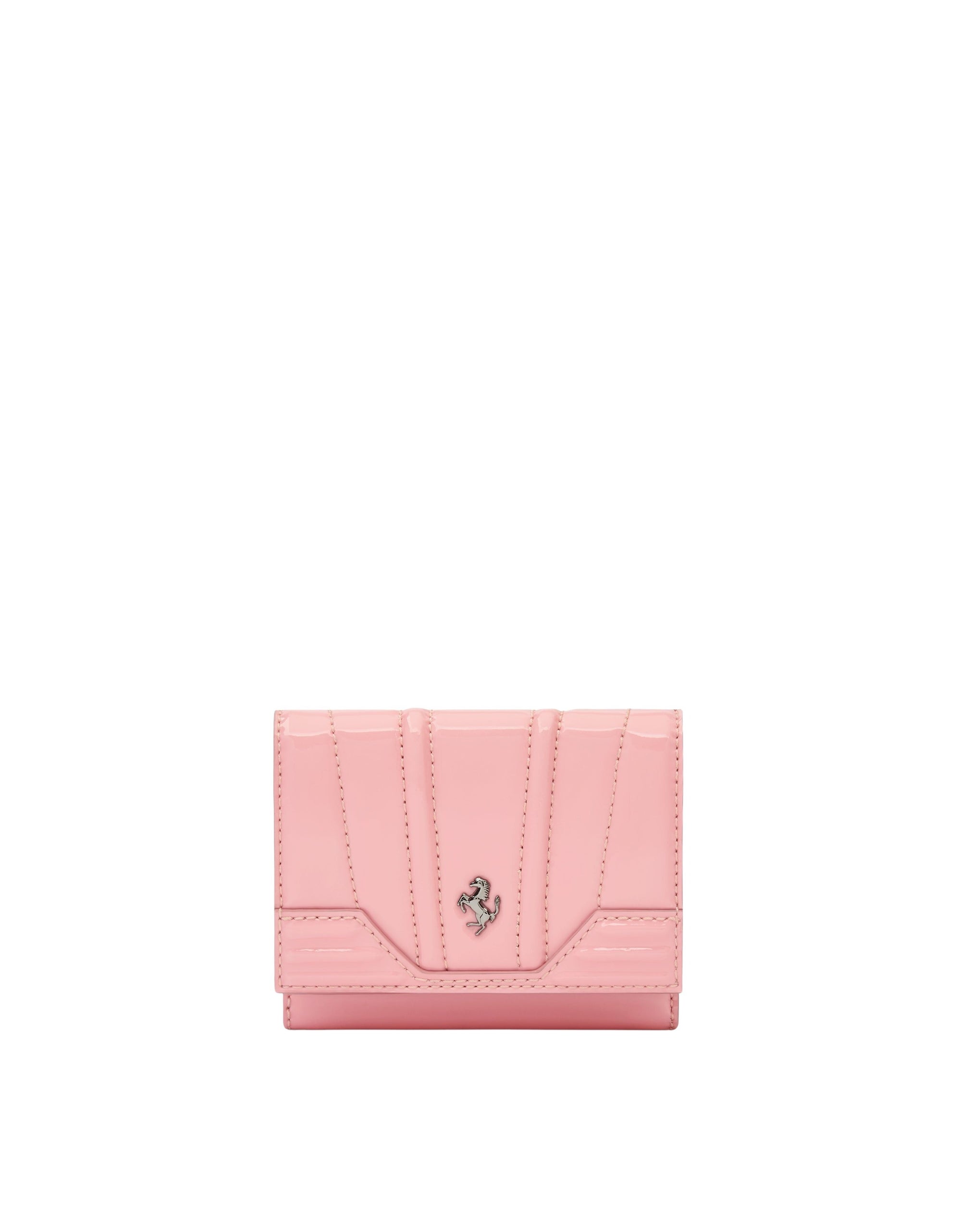 Portefeuille unisexe avec Cheval cabré en cuir verni - Rosa