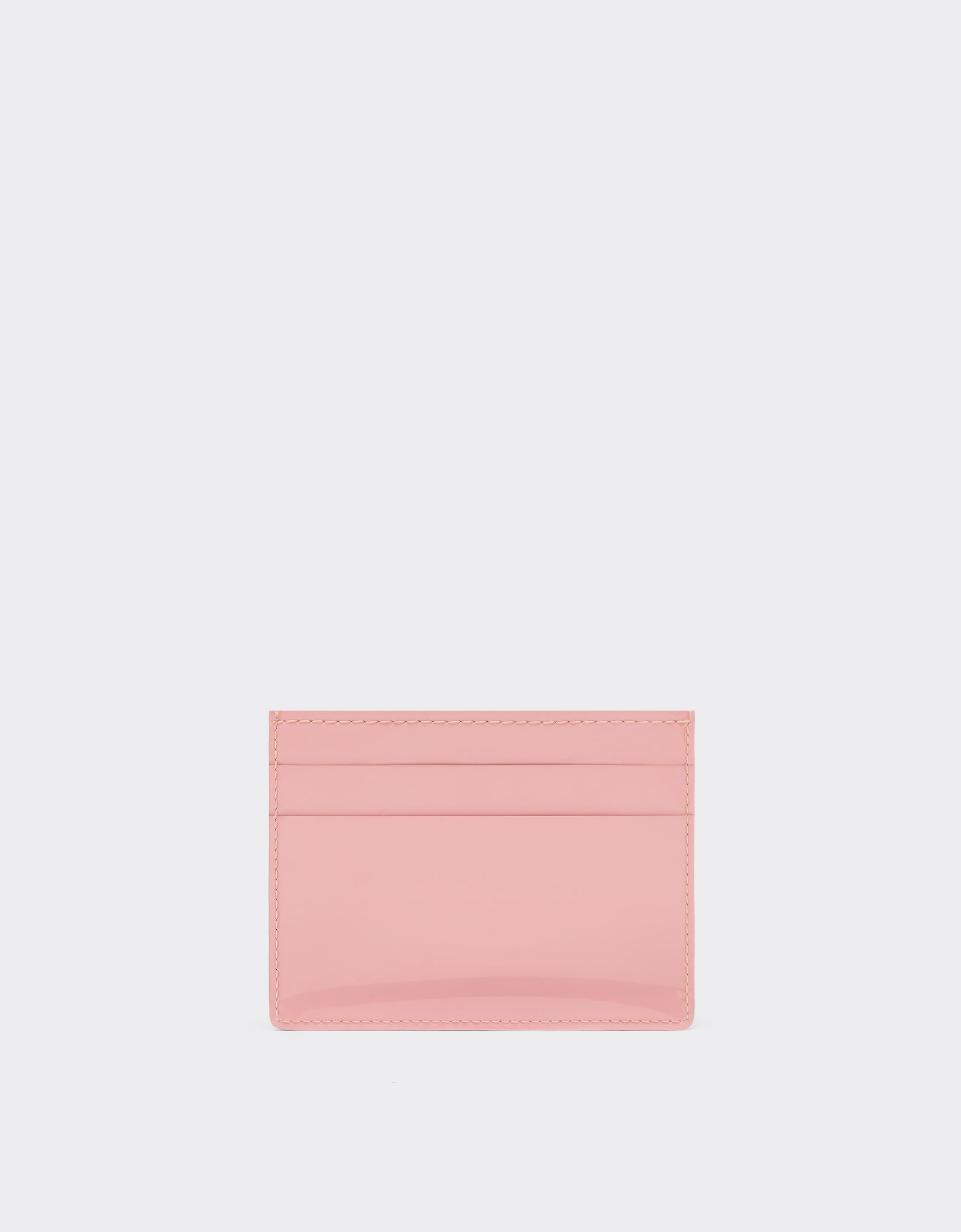 Porte-cartes unisexe avec Cheval cabré en cuir verni - Rosa