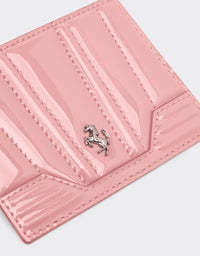 Porte-cartes unisexe avec Cheval cabré en cuir verni - Rosa