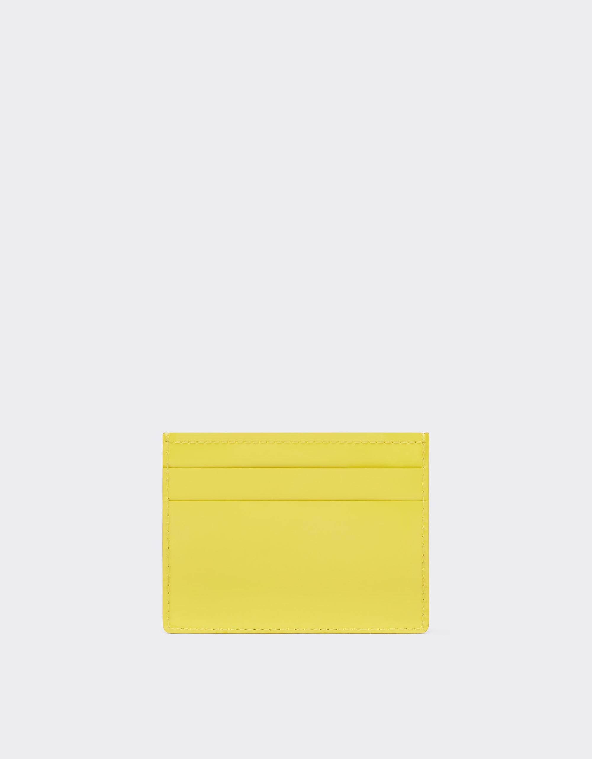 Porte-cartes unisexe avec Cheval cabré en cuir verni - Giallo Modena