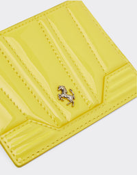 Porte-cartes unisexe avec Cheval cabré en cuir verni - Giallo Modena