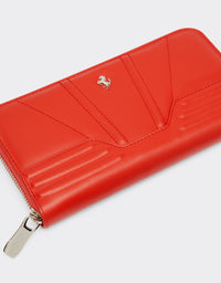 Portefeuille unisexe avec Cheval cabré en cuir - Rosso Dino