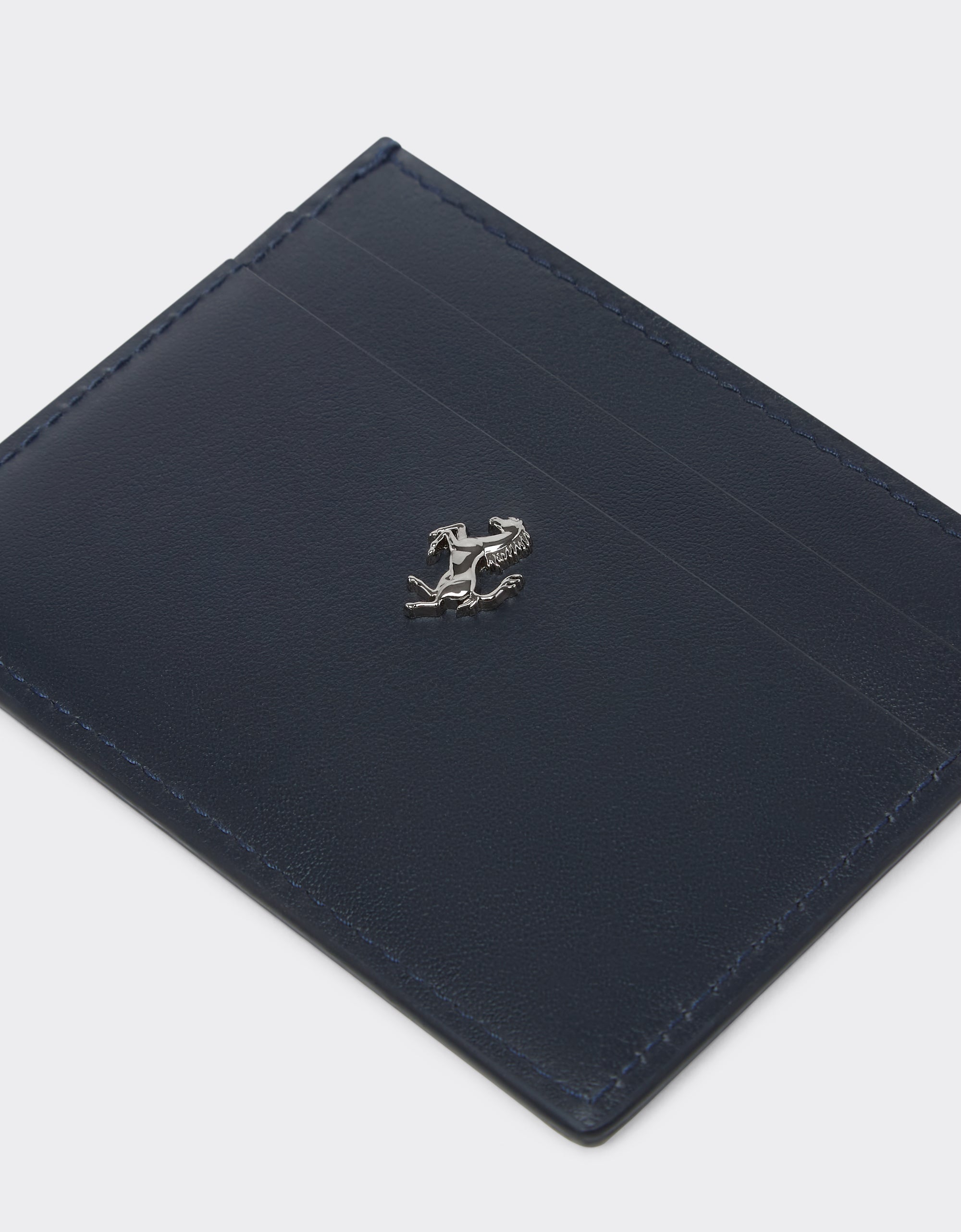 Porte-cartes unisexe Ferrari GT en cuir brossé - Navy Blu