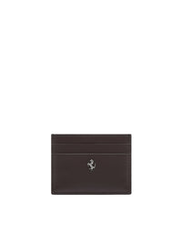 Porte-cartes unisexe Ferrari GT en cuir brossé - Marrone Scuro