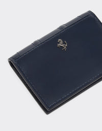 Portefeuille unisexe Ferrari GT en cuir brossé - Navy Blu