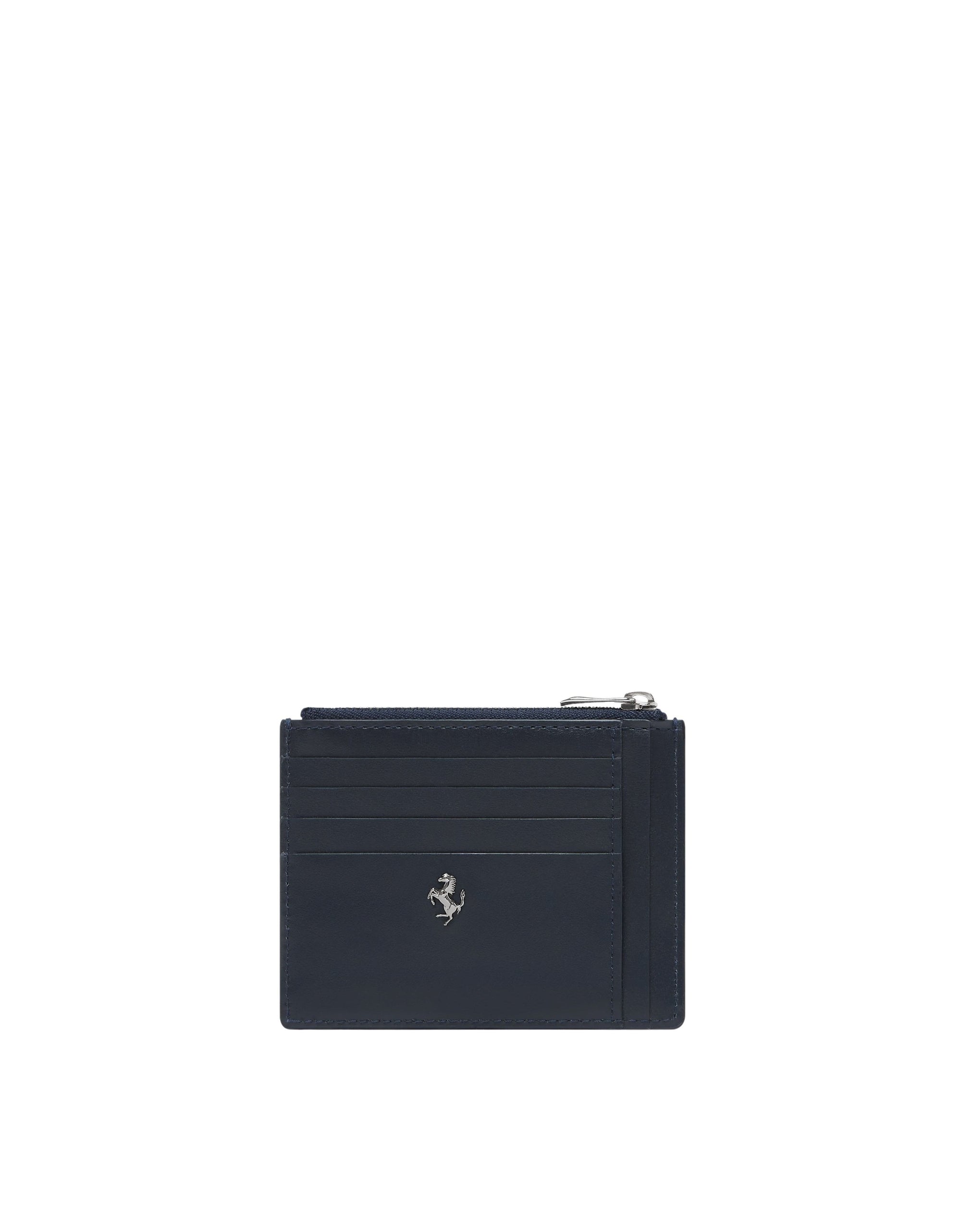 Porte-cartes unisexe Ferrari GT en cuir - Navy Blu