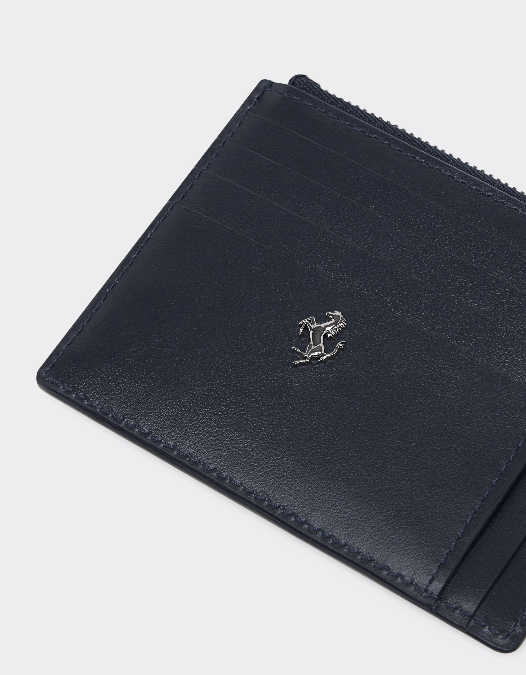 Porte-cartes unisexe Ferrari GT en cuir - Navy Blu