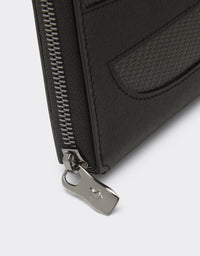 Portefeuille unisexe avec insert carbone en cuir - Nero