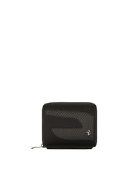 Portefeuille unisexe avec insert carbone en cuir - Nero