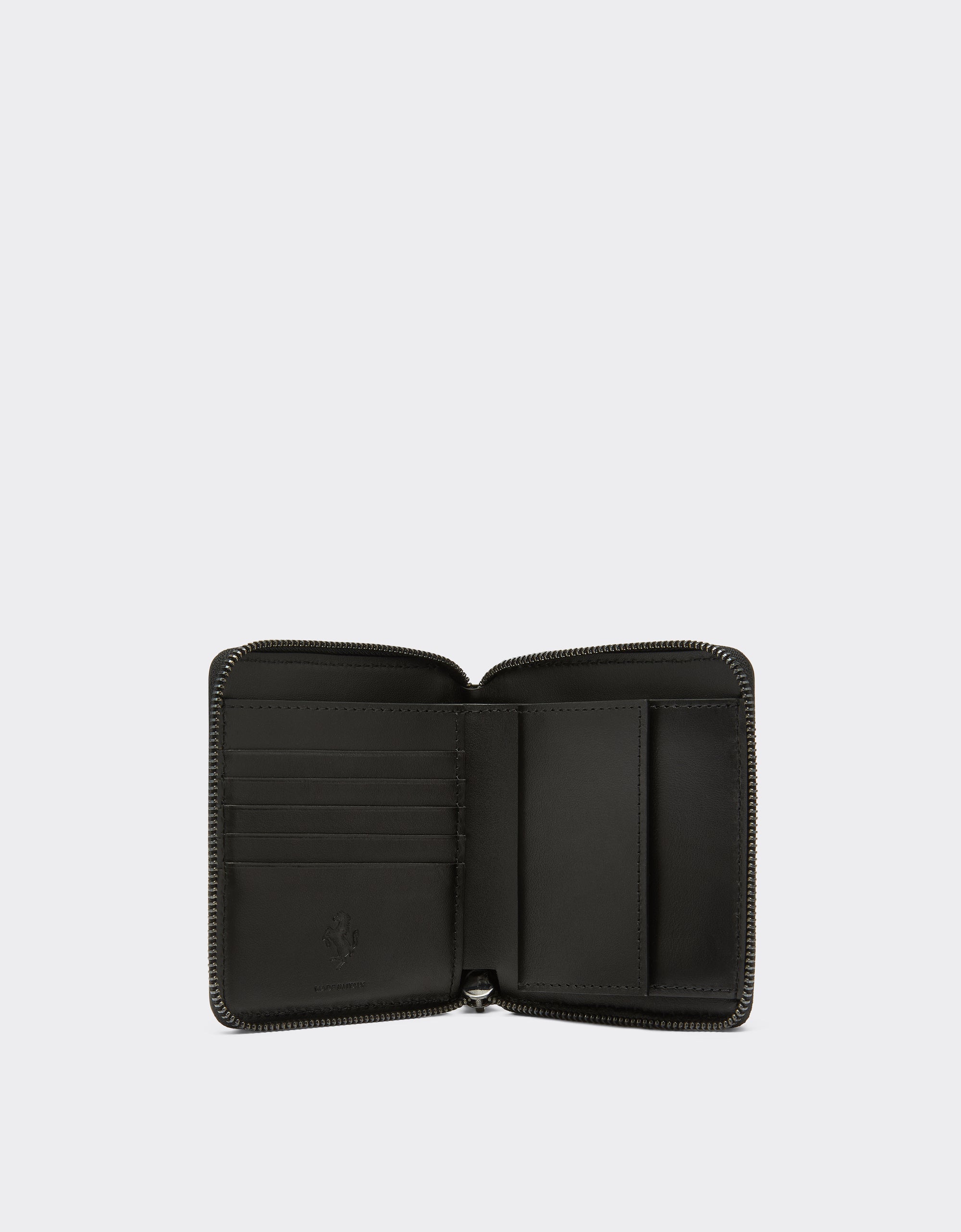 Portefeuille unisexe avec insert carbone en cuir - Nero
