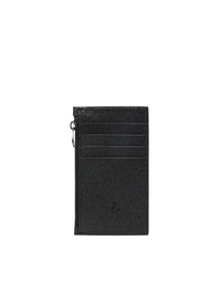 Porte-cartes unisexe avec Cheval cabré en cuir - Nero