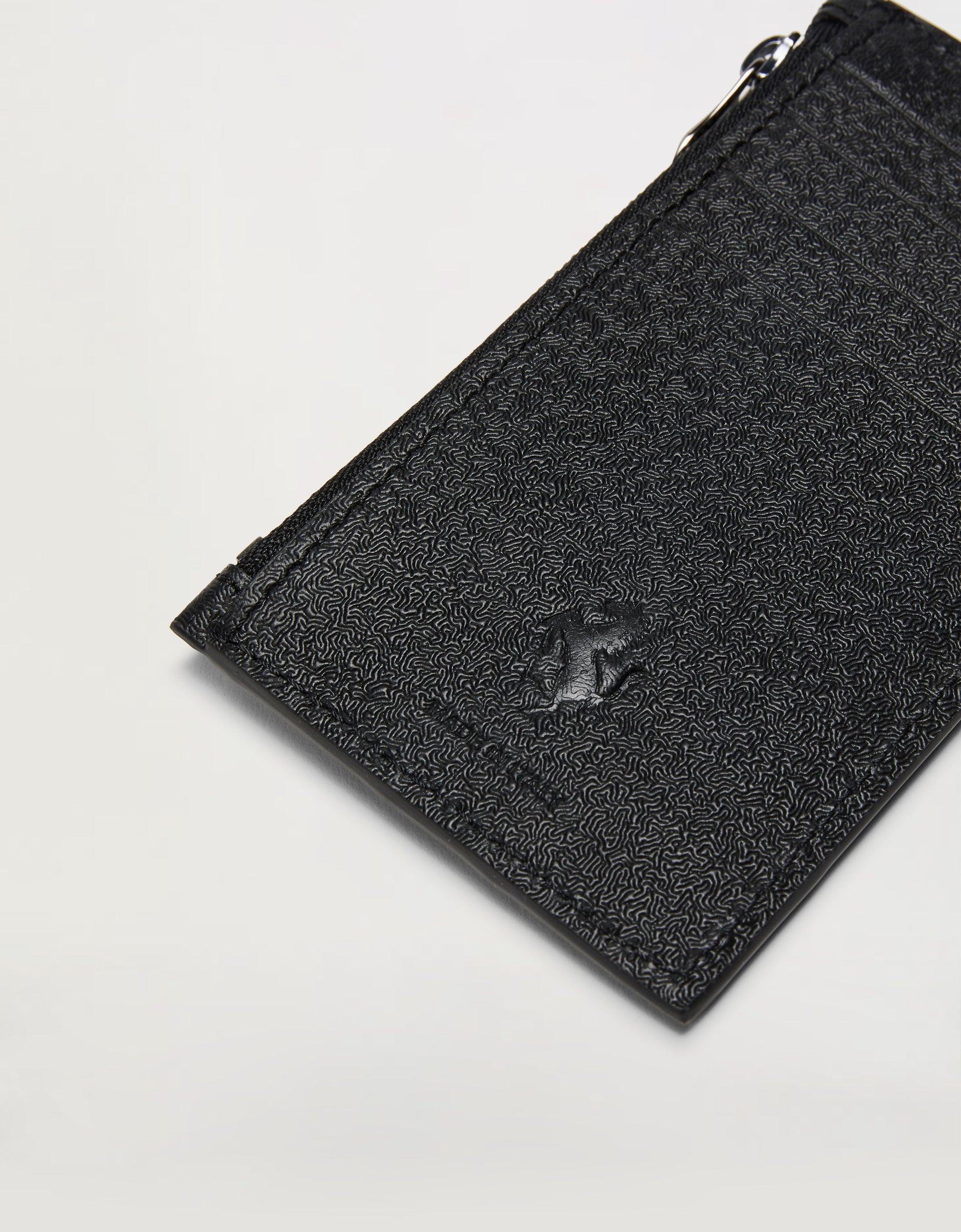 Porte-cartes unisexe avec Cheval cabré en cuir - Nero
