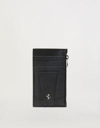 Porte-cartes unisexe avec Cheval cabré en cuir - Nero