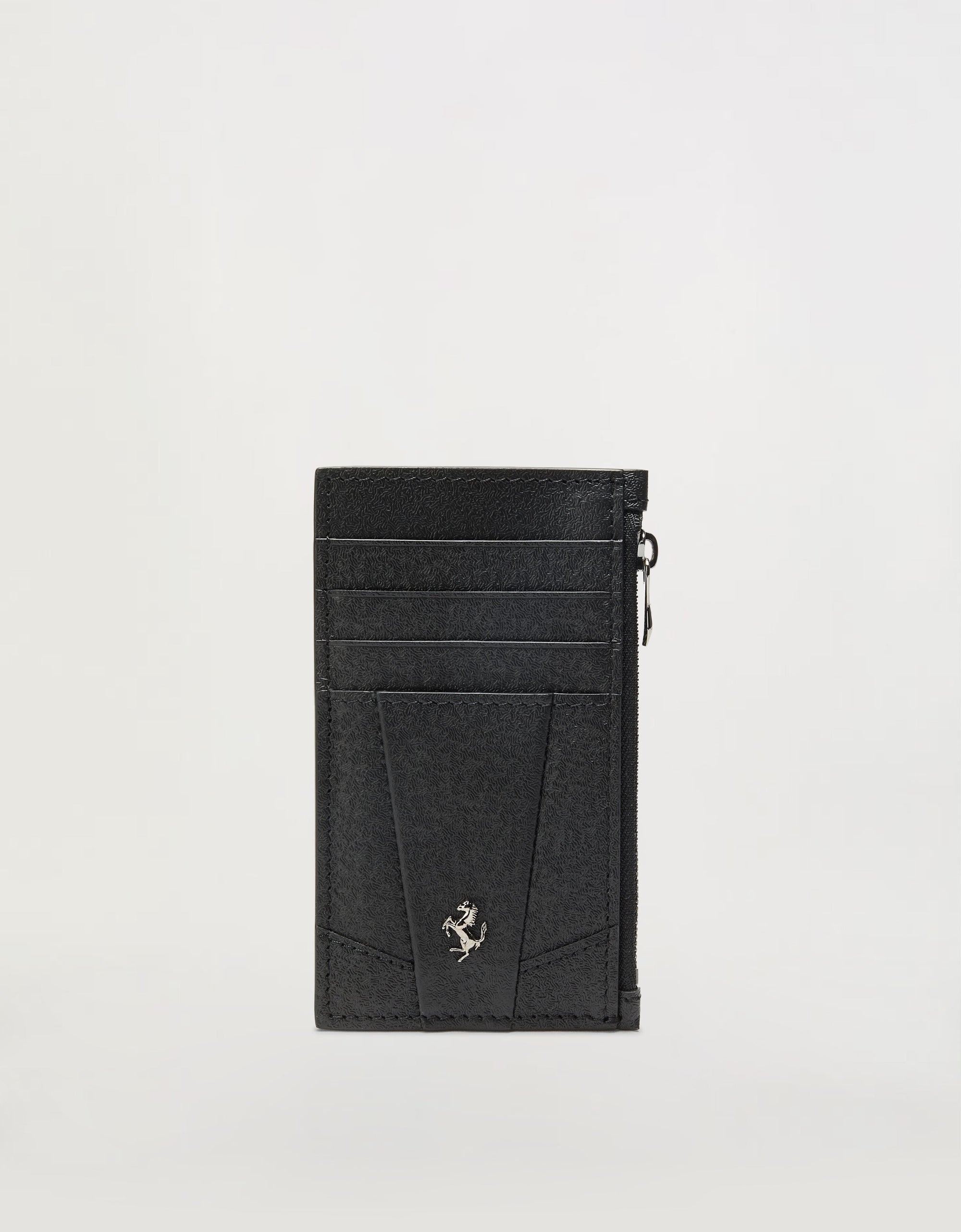 Porte-cartes unisexe avec Cheval cabré en cuir - Nero