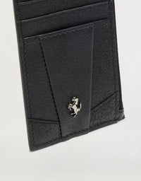 Porte-cartes unisexe avec Cheval cabré en cuir - Nero