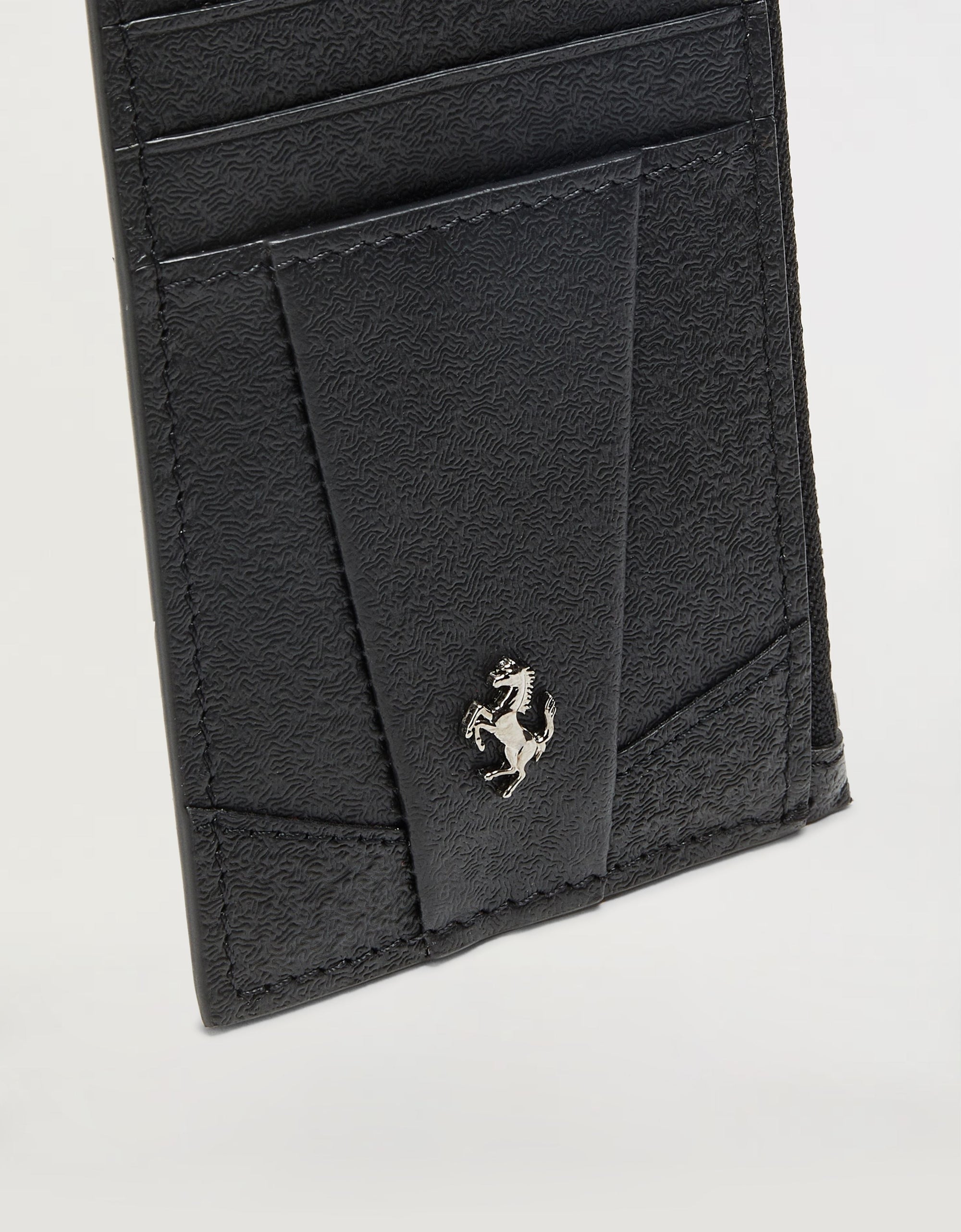 Porte-cartes unisexe avec Cheval cabré en cuir - Nero