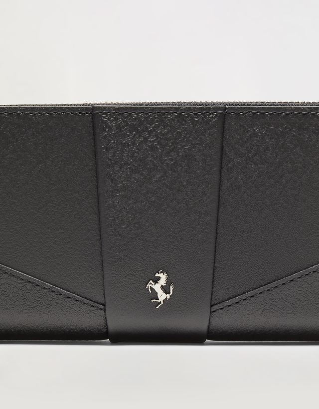 Portefeuille unisexe avec Cheval cabré en cuir - Nero
