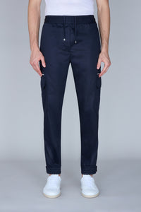 Pantalon cargo à cordon de serrage - Blue Navy